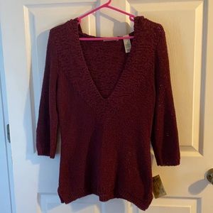 Burgundy colored sweater